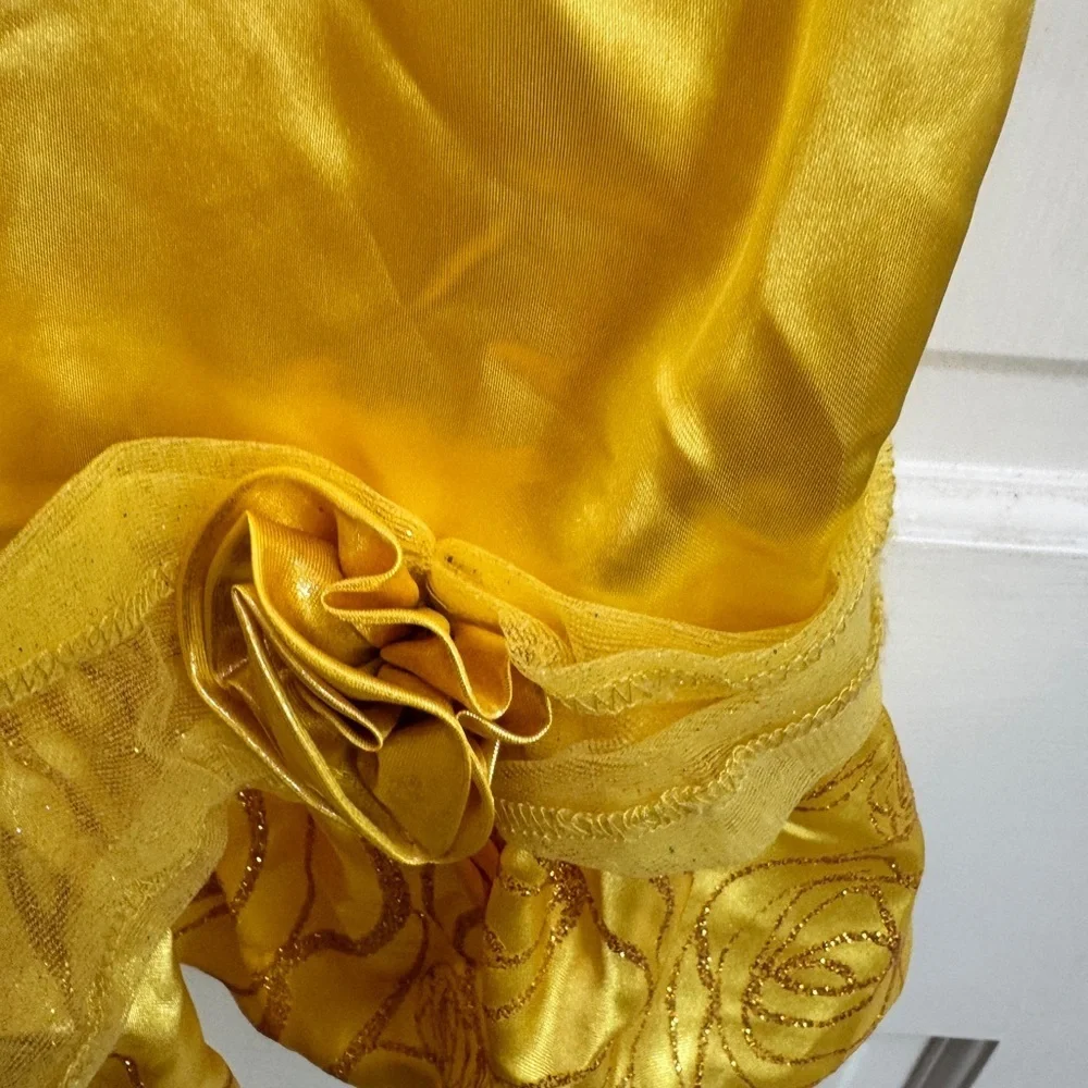 Disney Girls 4 - 6 Belle Beauty & the Beast Golden Princess Dress Up Costume